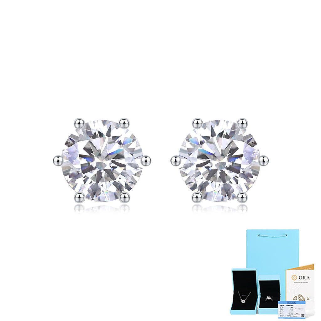 serene stud earrings 1ct sterling silver rhodium plated synthetic moissanite